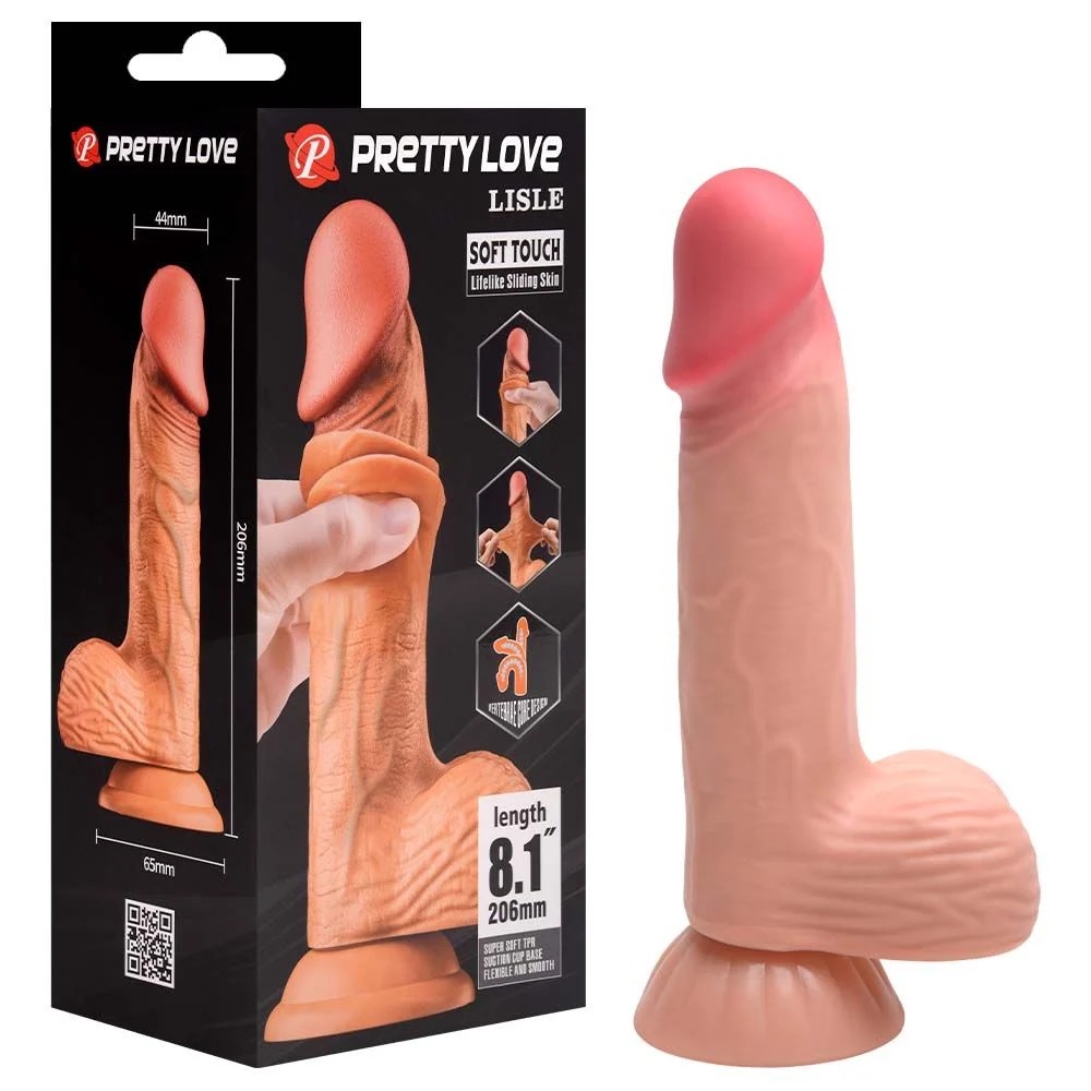PÊNIS REALÍSTICO PELE DUPLA 21,8 X 4,6CM SOFT TOUCH PRETTY LOVE