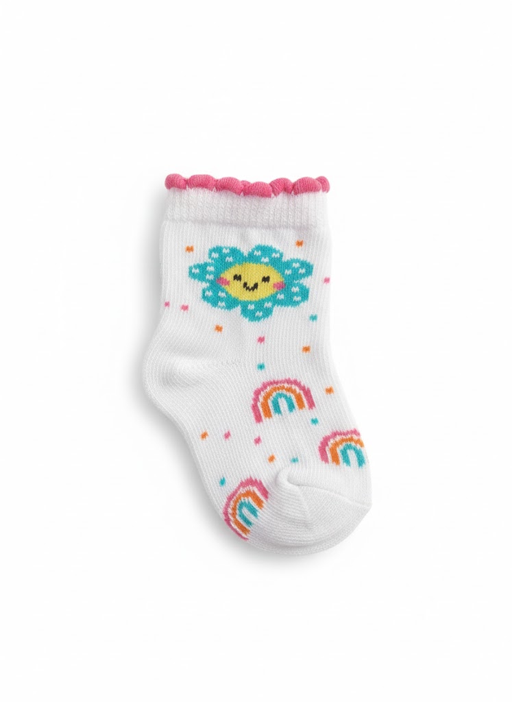 Meia Infantil Menina Algodão - Florzinha