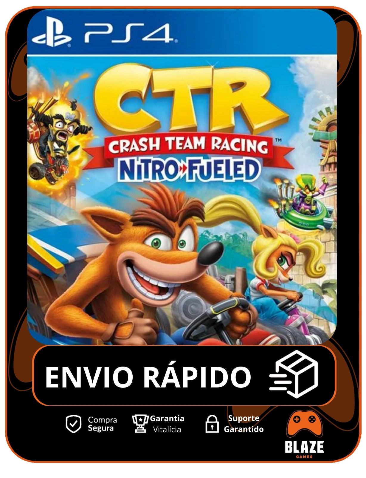 Crash Team Racing - PS4 - Edição Padrão - Mídia Digital