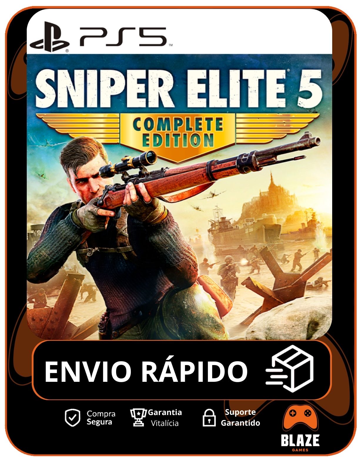 Sniper Elite 5 - PS5 - Edição Padrão - Mídia Digital