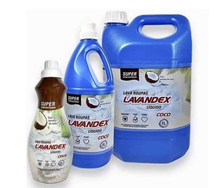 LAVA ROUPAS LÍQUIDO LAVANDEX COCO 2L E 5L
