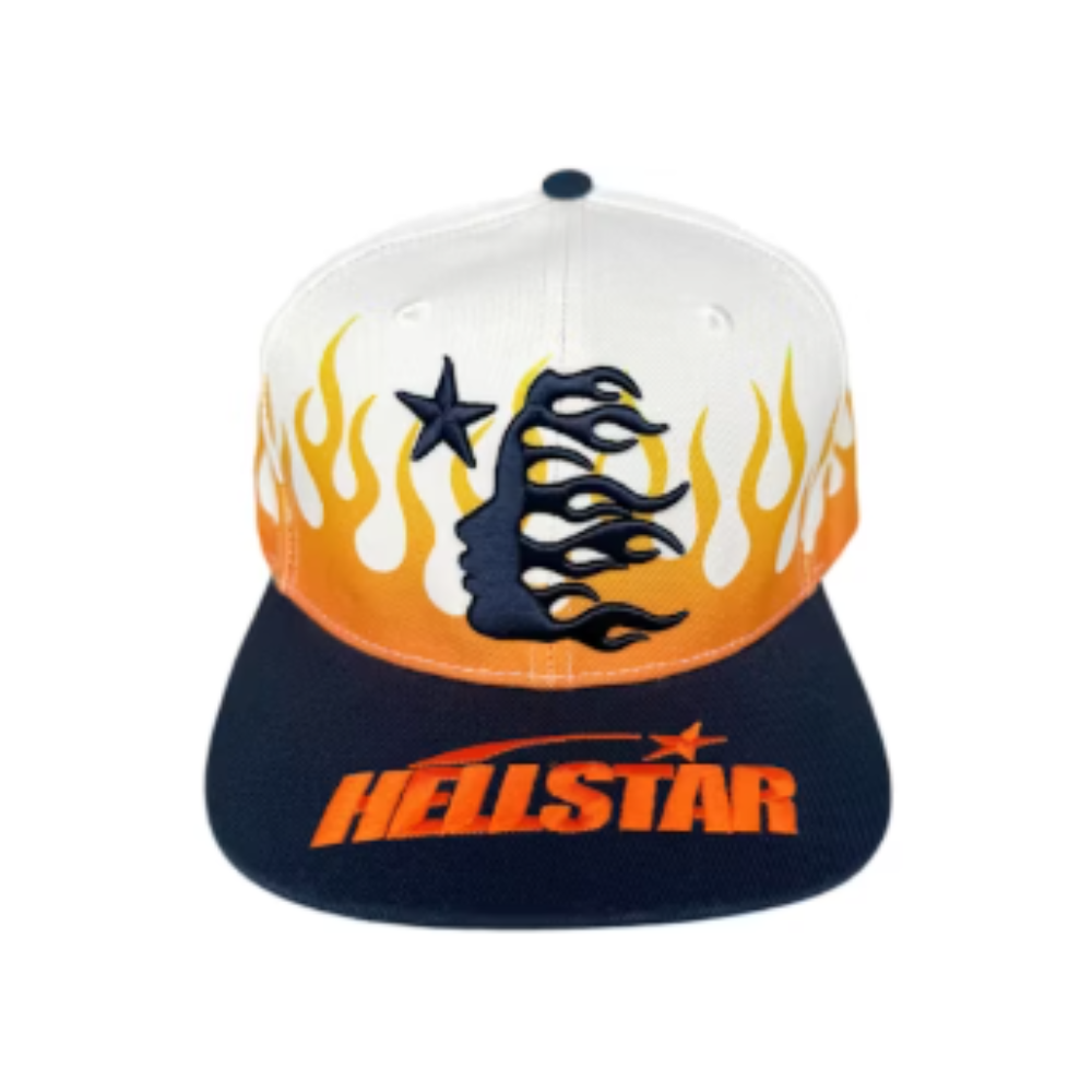 BONÉ HELLSTAR FLAME VINTAGE SNAPBACK CREAM NAVY