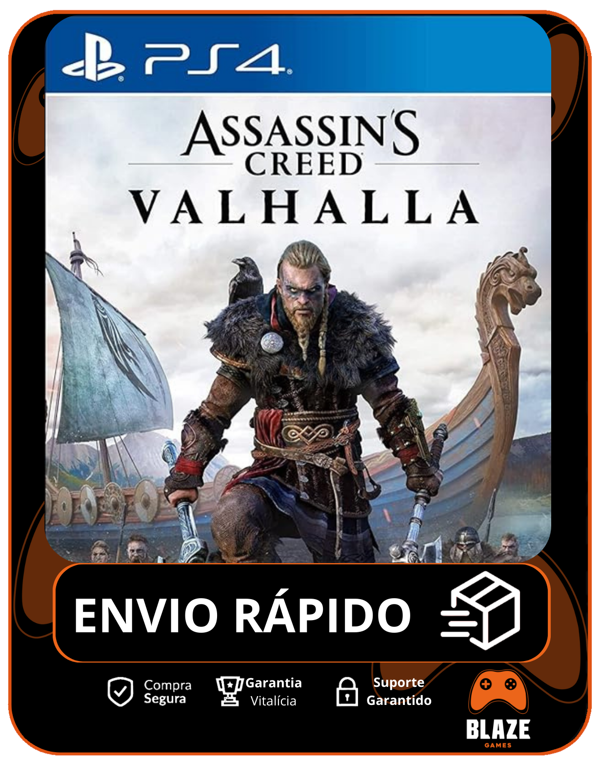Assassin's Creed  Valhalla  - PS4 - AC Valhalla - Edição Padrão - Mídia Digital