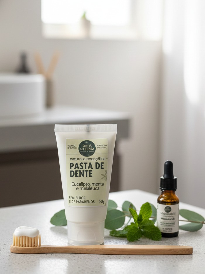 Creme Dental Fitoenergético - Eucalipto, Menta e Melaleuca - Vegan