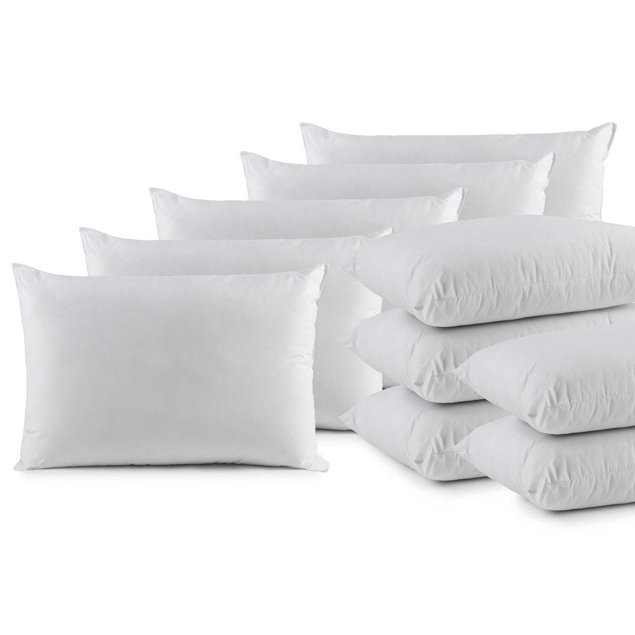 Kit 10 Travesseiros Silicone Padrão Percal 200 fios 600g