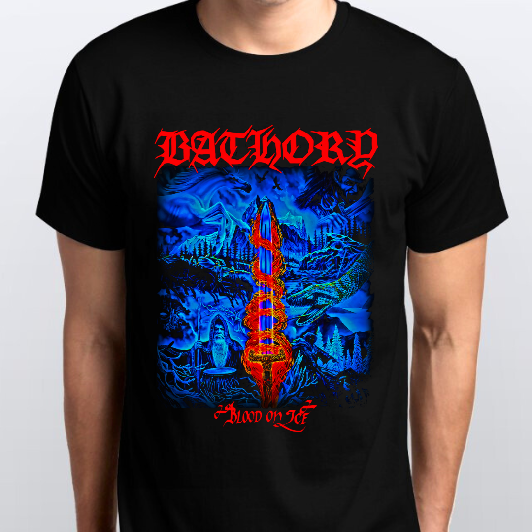 CAMISETA PLUS SIZE BATHORY BLOOD ON ICE