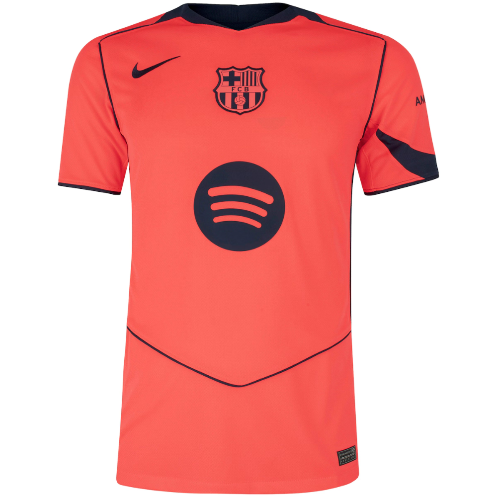 Camisa Barcelona III 2025/26 Laranja - Nike - Masculino Torcedor