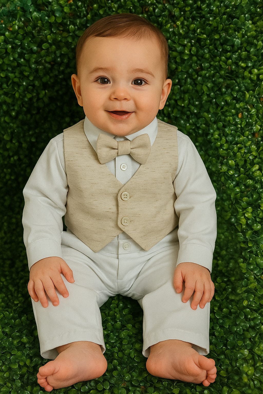 calça e camisa colete linho e gravata