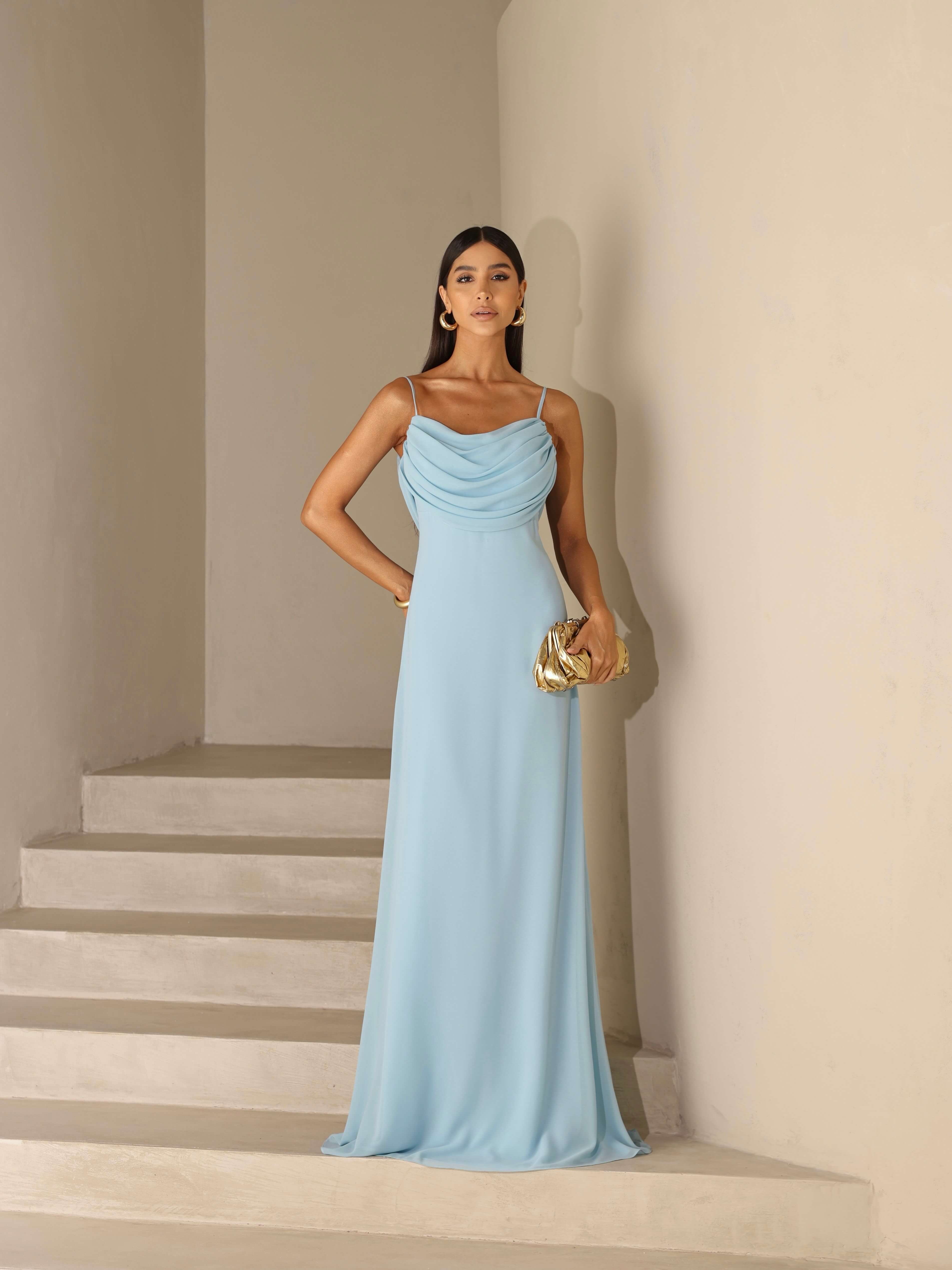 VESTIDO CAROL - AZUL SERENITY