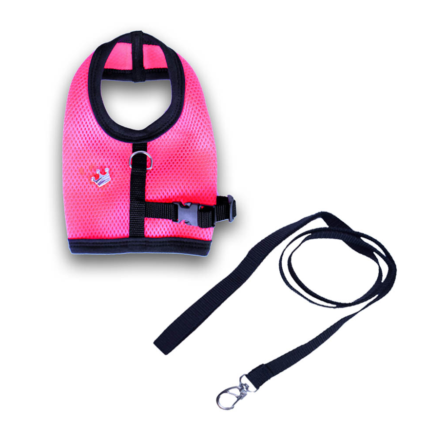 Conjunto Peitoral Ajustável e Guia Prime Rosa