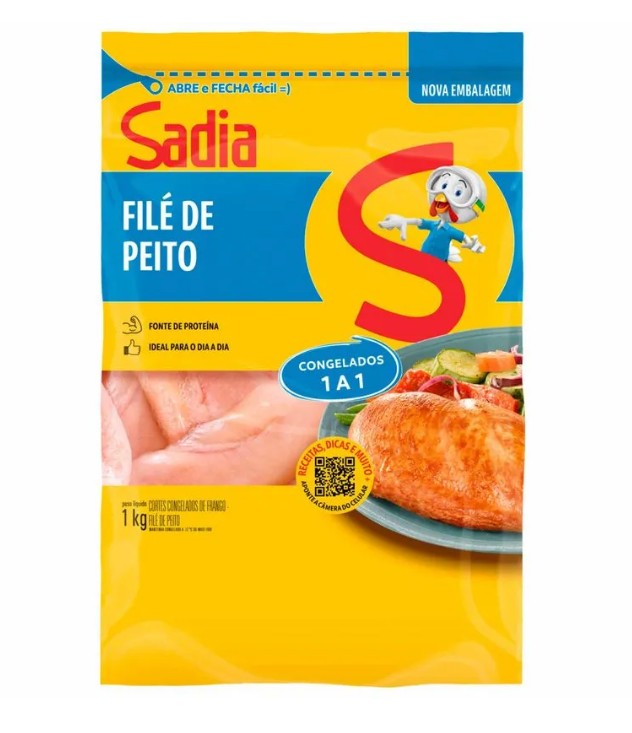 Filé de Peito de Frango Congelado IQF Sadia 1kg