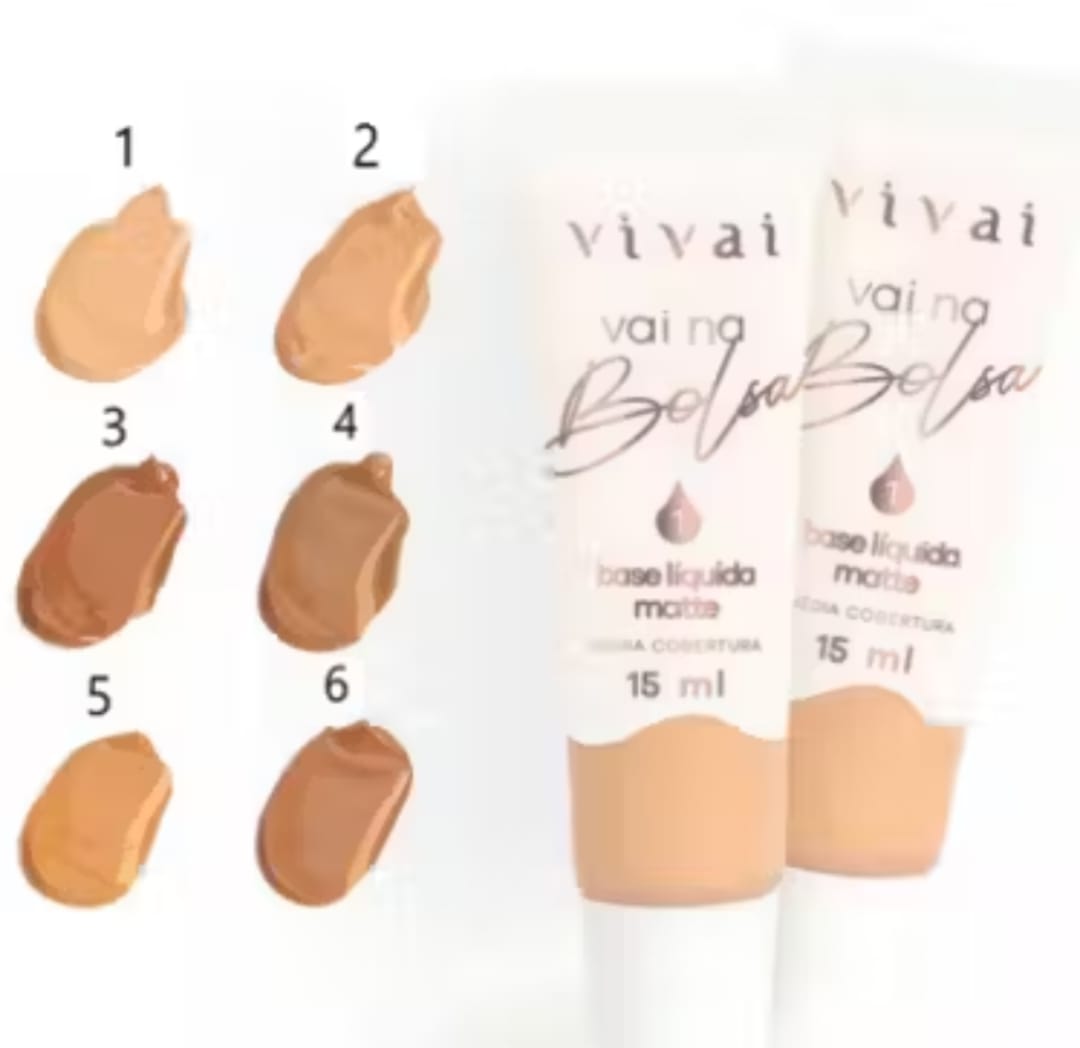 Base Líquida Vai na Bolsa Base matte com 6 novas cores.VIVAI