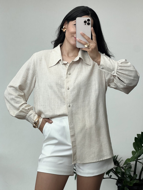 Camisa Oversized Linho cru
