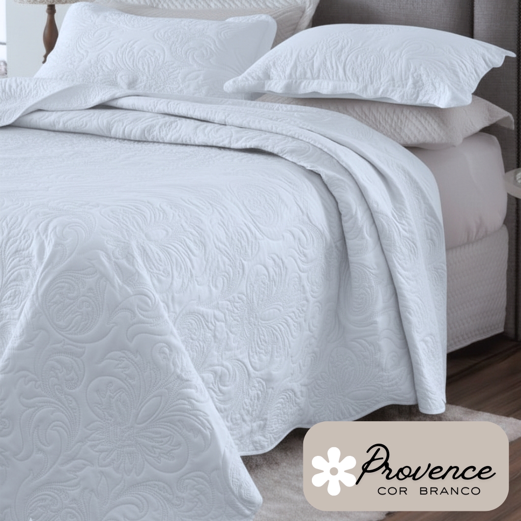 Kit Cobre Leito Solteiro Provence 3 Peças Ultrassônico