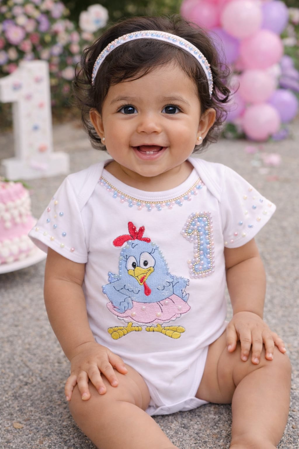 body personalizado para festa tema galinha pintadinha