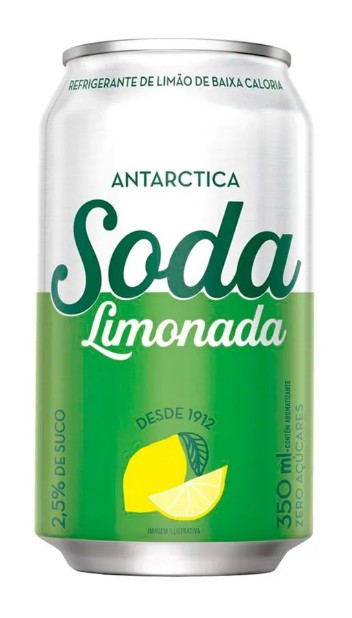 Refrigerante Antarctica Soda Limonada Zero Açúcar Lata 350ml