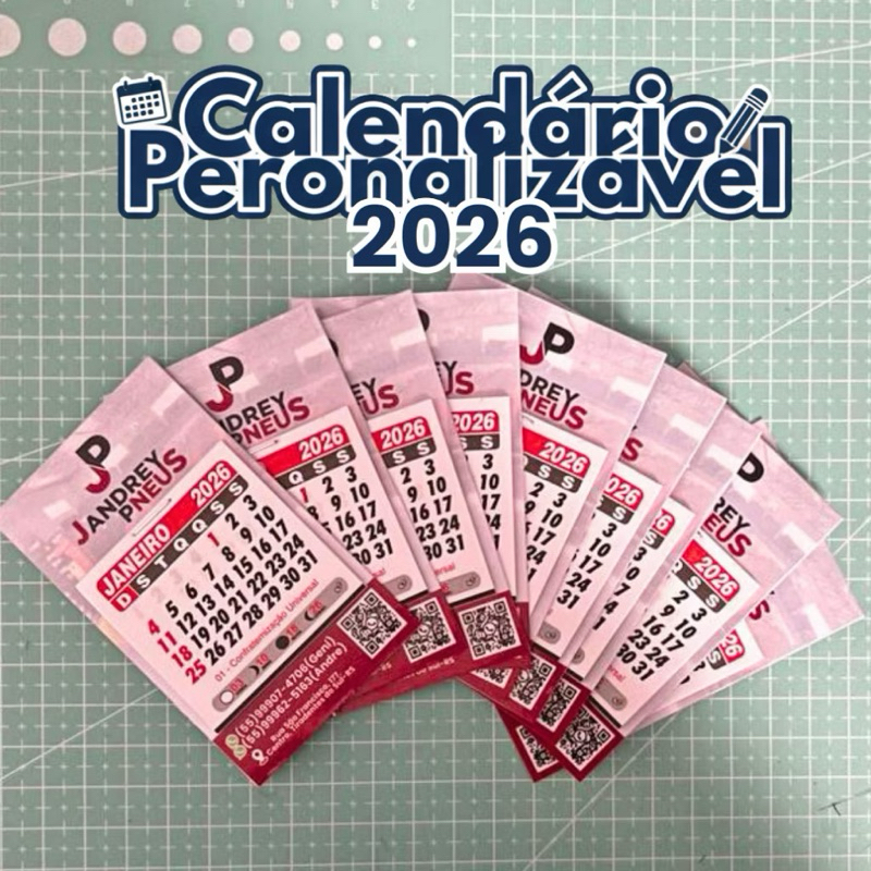 Calendário 2026 Ímã Personalizado   Lembrancinha & Brinde Profissional 10x6cm