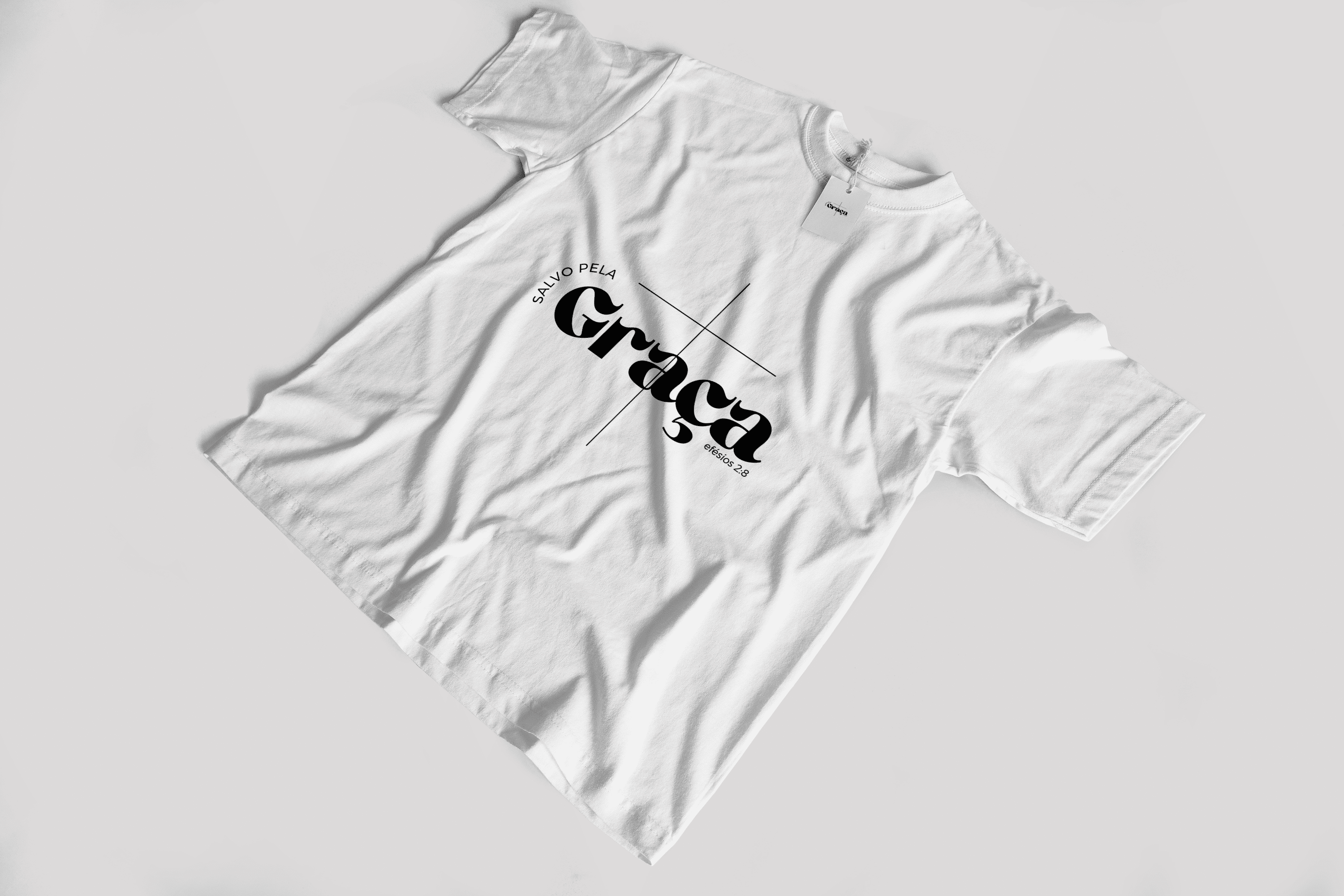 Camiseta "Salvo pela Graça" - Algodão premium