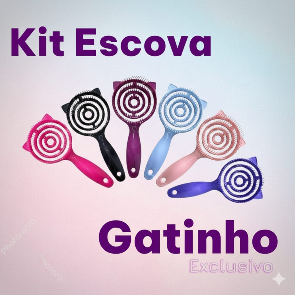 Escova de Cabelo Gatinho Fofo