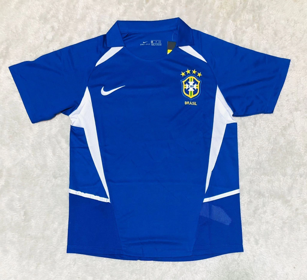 Camisa Brasil Retro 2002 Azul (PRONTA ENTREGA)