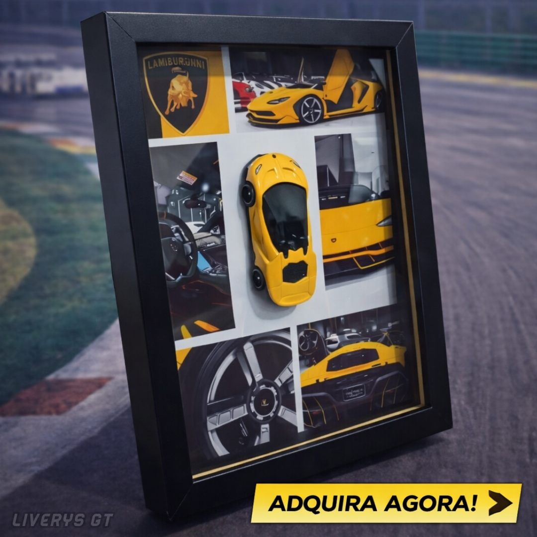 QUADRO DECORATIVO C/ VIDRO - LAMBORGHINI CENTENARIO ROADSTER - HOT WHEELS 2025