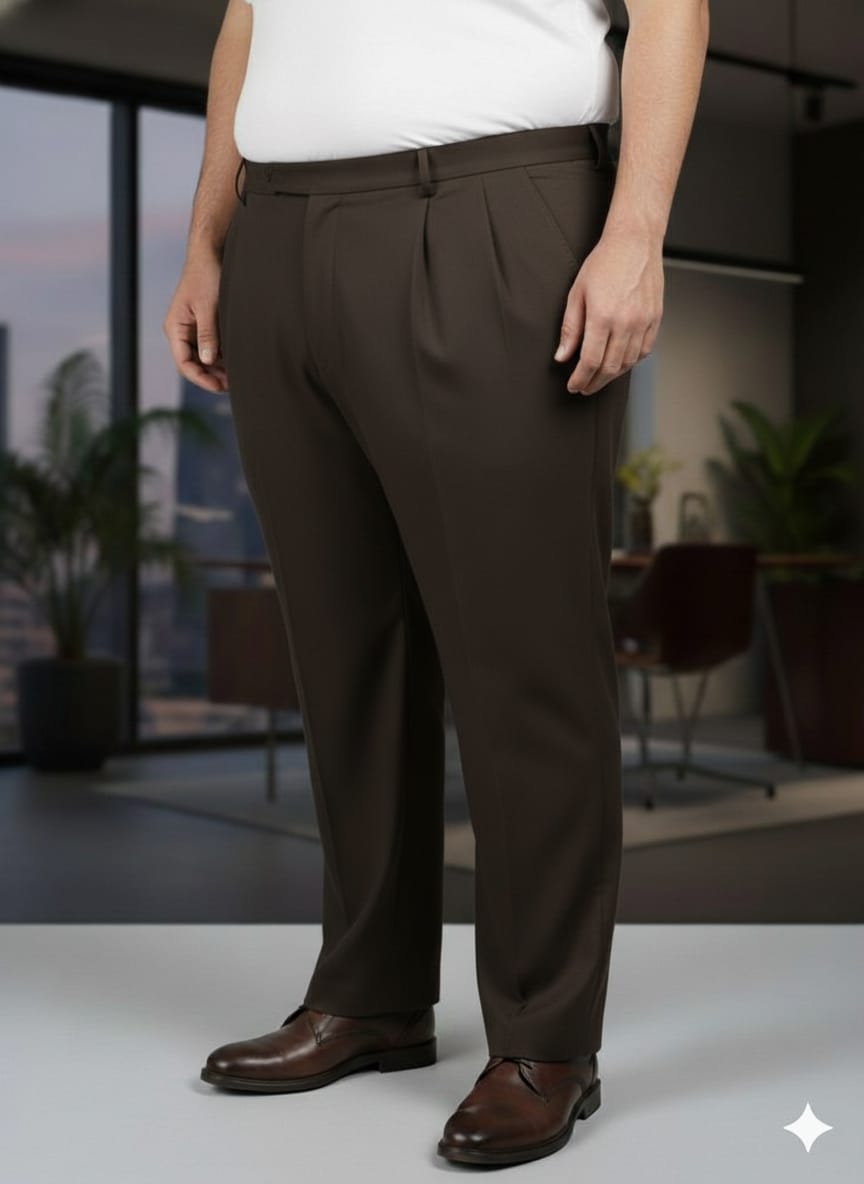 Calça Social Marrom Plus Size