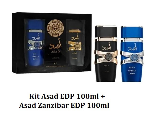 KIT ASAD EDP 100ML + ASAD ZANZIBAR EDP 100ML