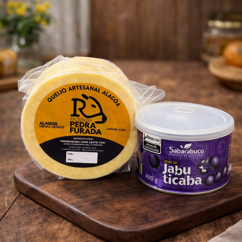 Kit Queijo Alagoa Tradicional + Doce de Jabuticaba 400g De Corte