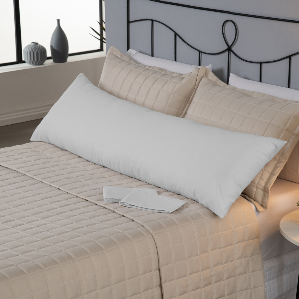 Fronha Travesseiro de Corpo Fofuxão Liso Percal 180 Fios sem Aba com Zíper