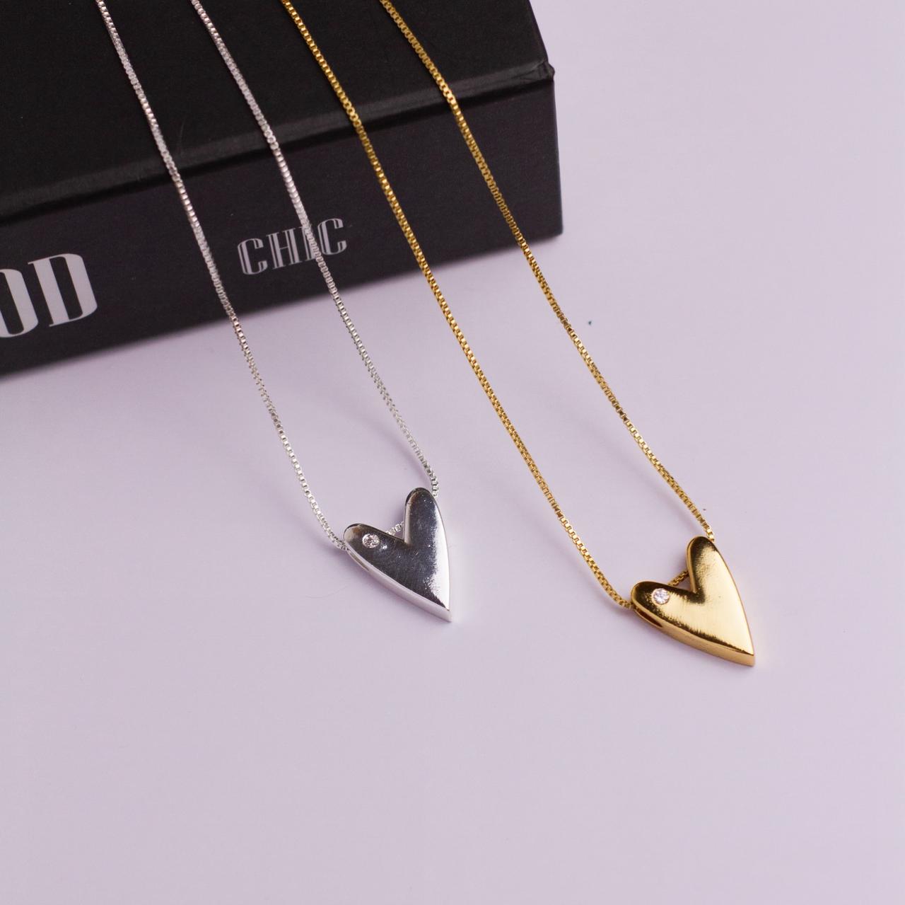 Colar Coração Zirconia