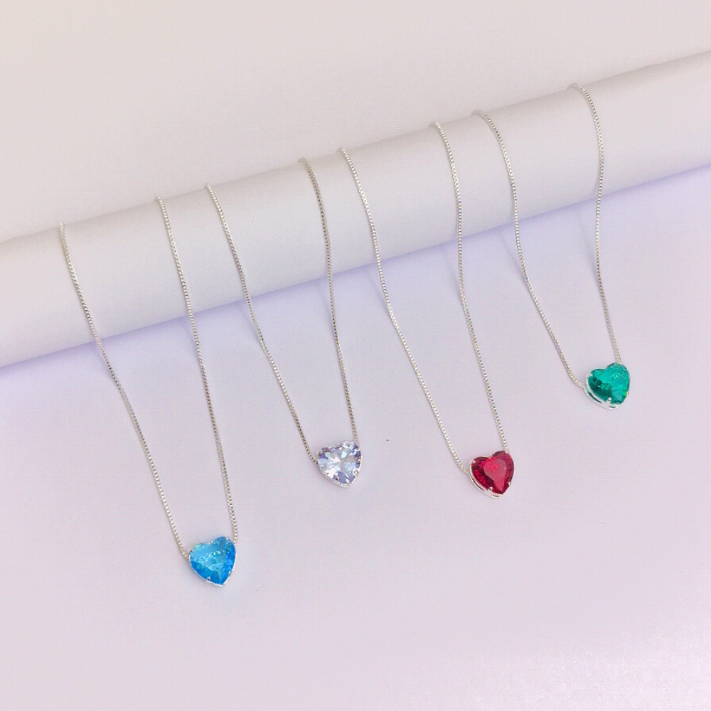 Colar Coração Lumi - Banho de Prata