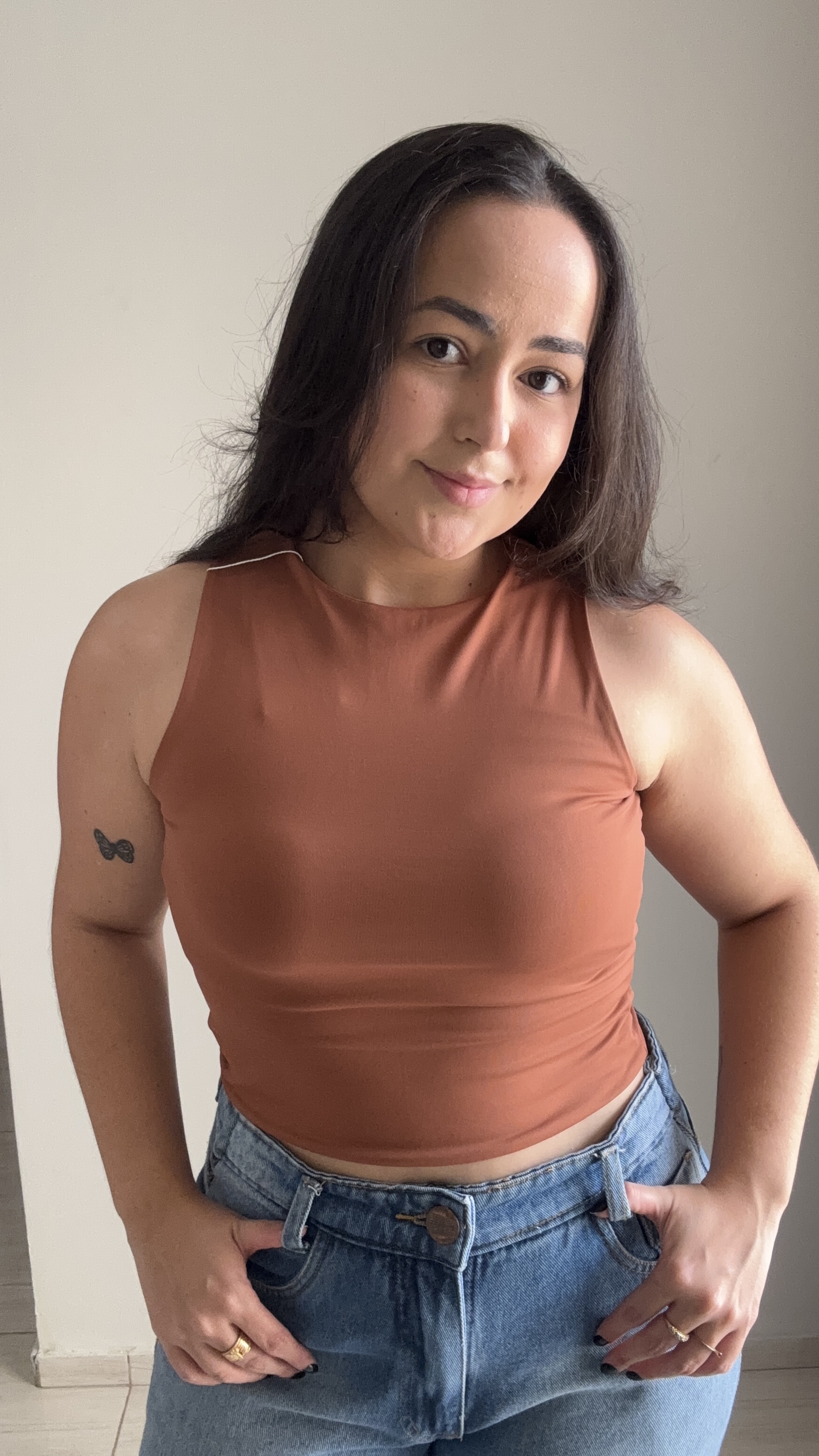 Regata Cropped Feminina Poliamida Premium Forrada - Modelo Maya