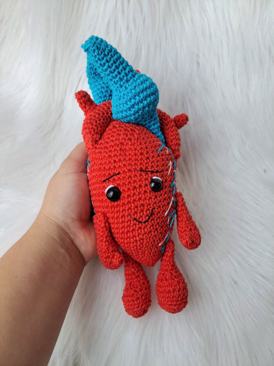 Cérebro/Coração em Amigurumi
