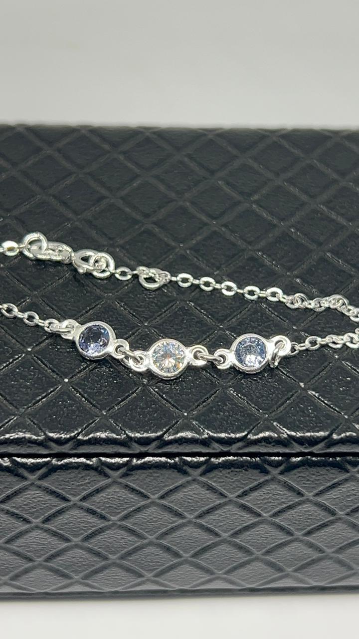 Pulseira zircônia central transparente