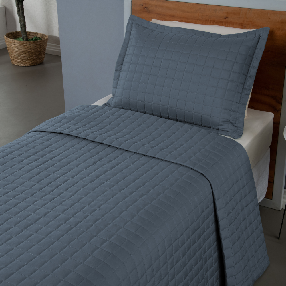 Cobre Leito Solteiro Copacabana Matelado Percal 300 Fios Kit 2 Pçs