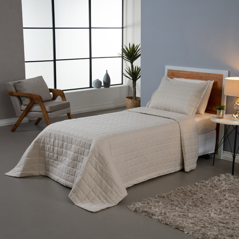 Cobre Leito Solteiro Soft Dupla Face Matelado Kit 2 Pçs