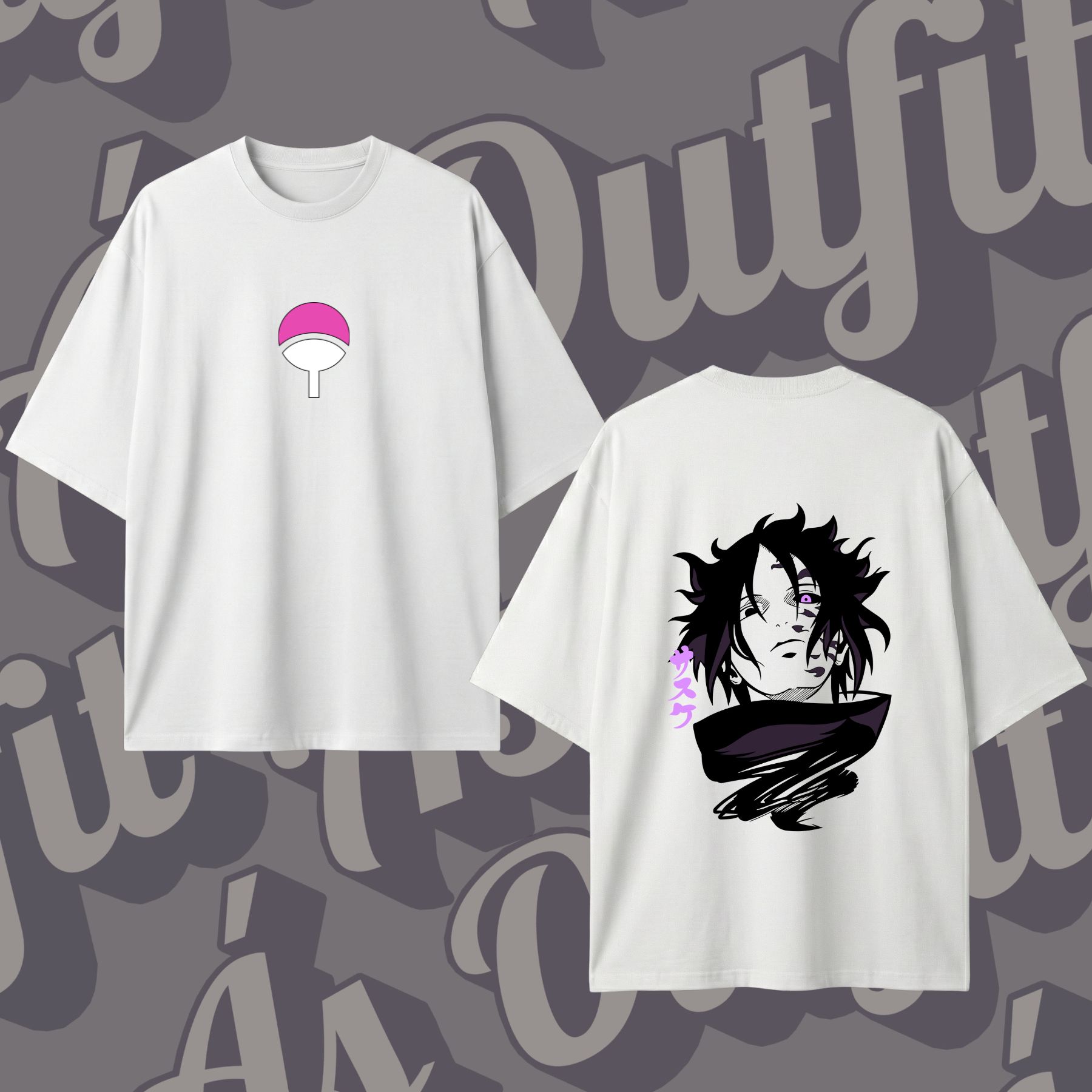 Camiseta Oversized Sasuke Uchiha