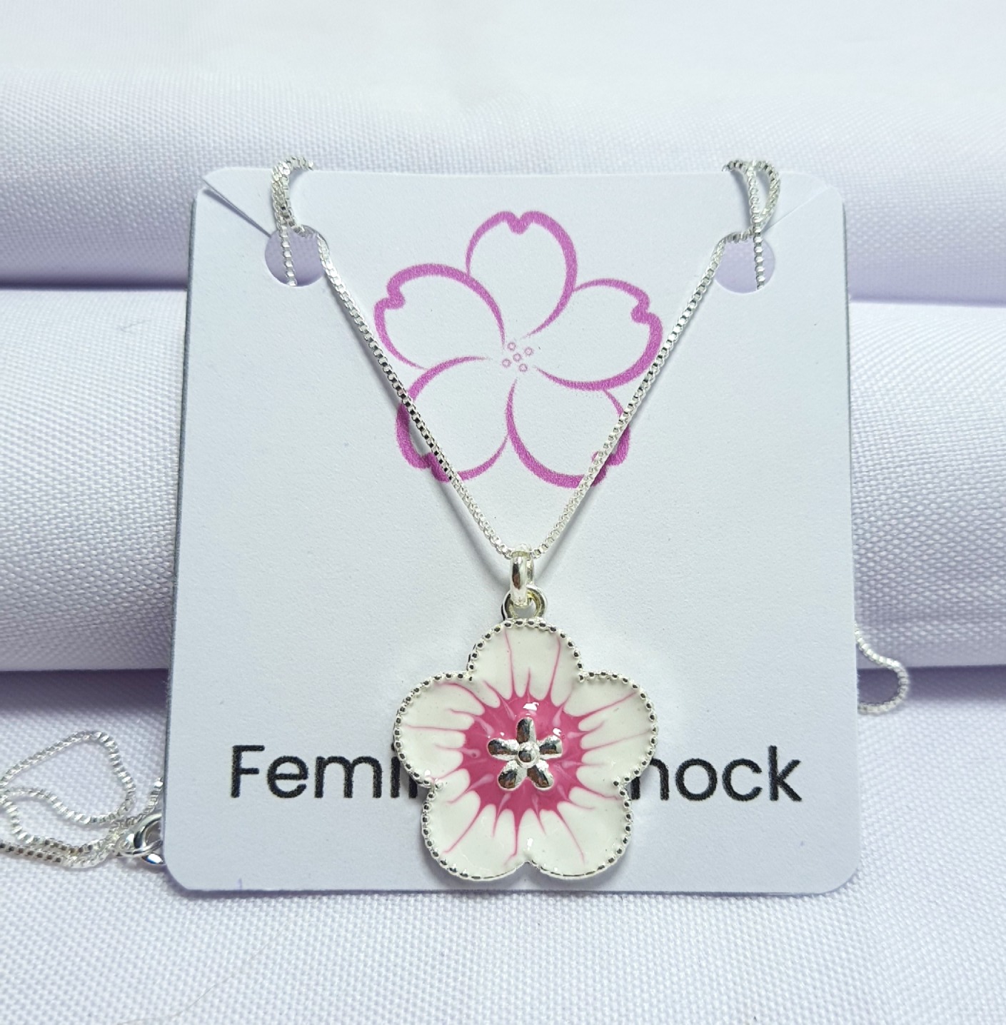 Colar Flor de Cerejeira em folheado a prata 925