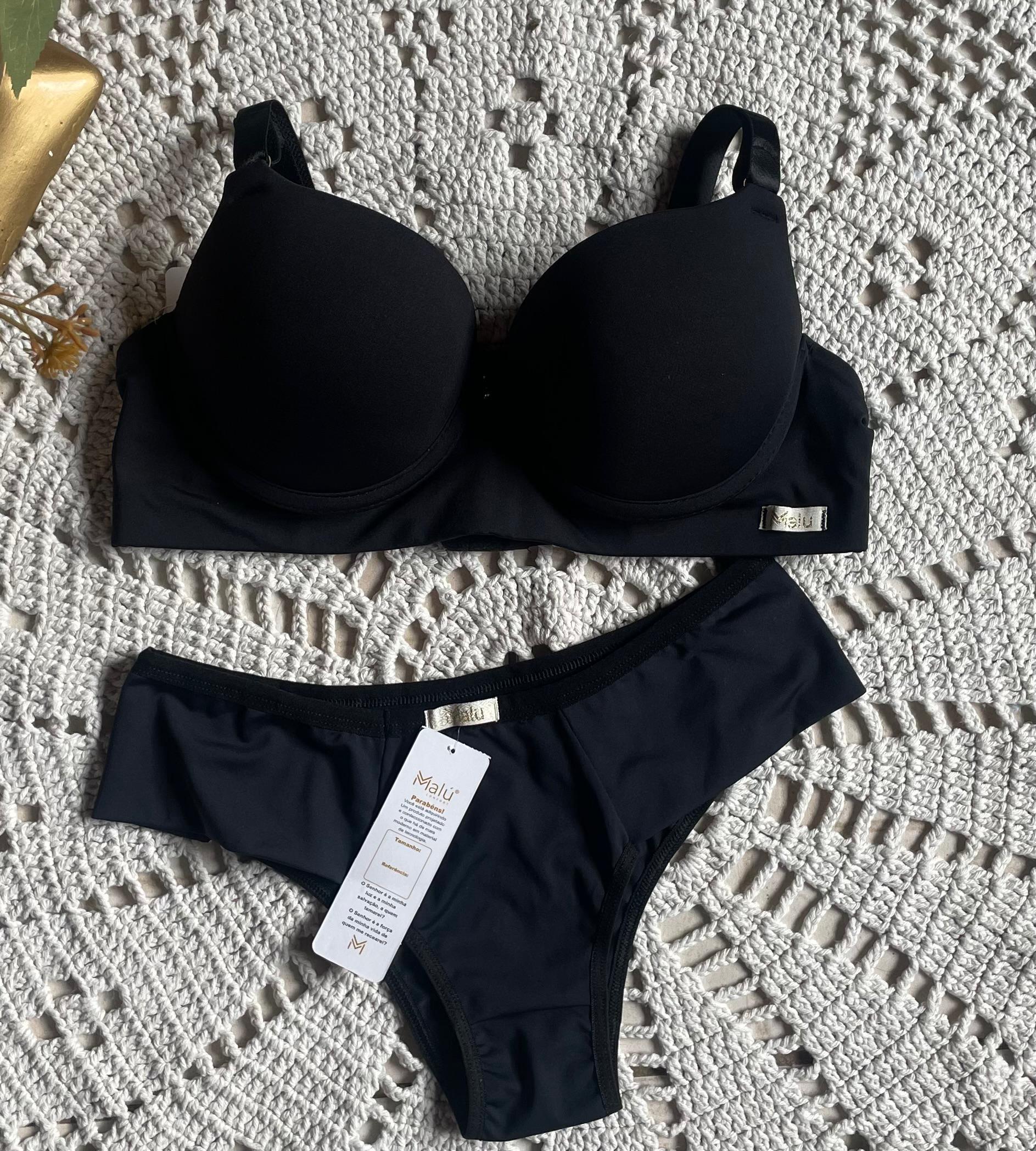 Conjunto Calcinha e Sutiã Liso Malu - REF.001/6-107