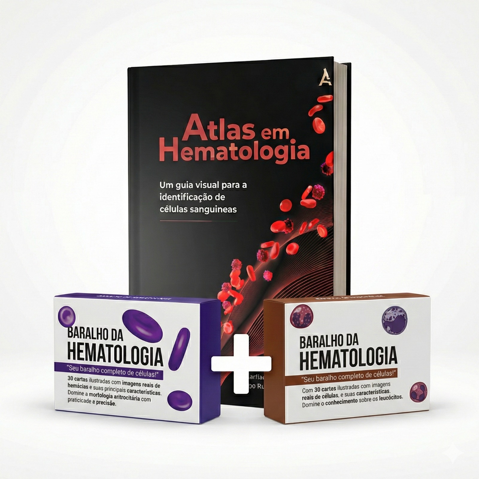Combo Atlas em hematologia - Um guia visual + Baralho de leucócitos + Baralho de hemácia