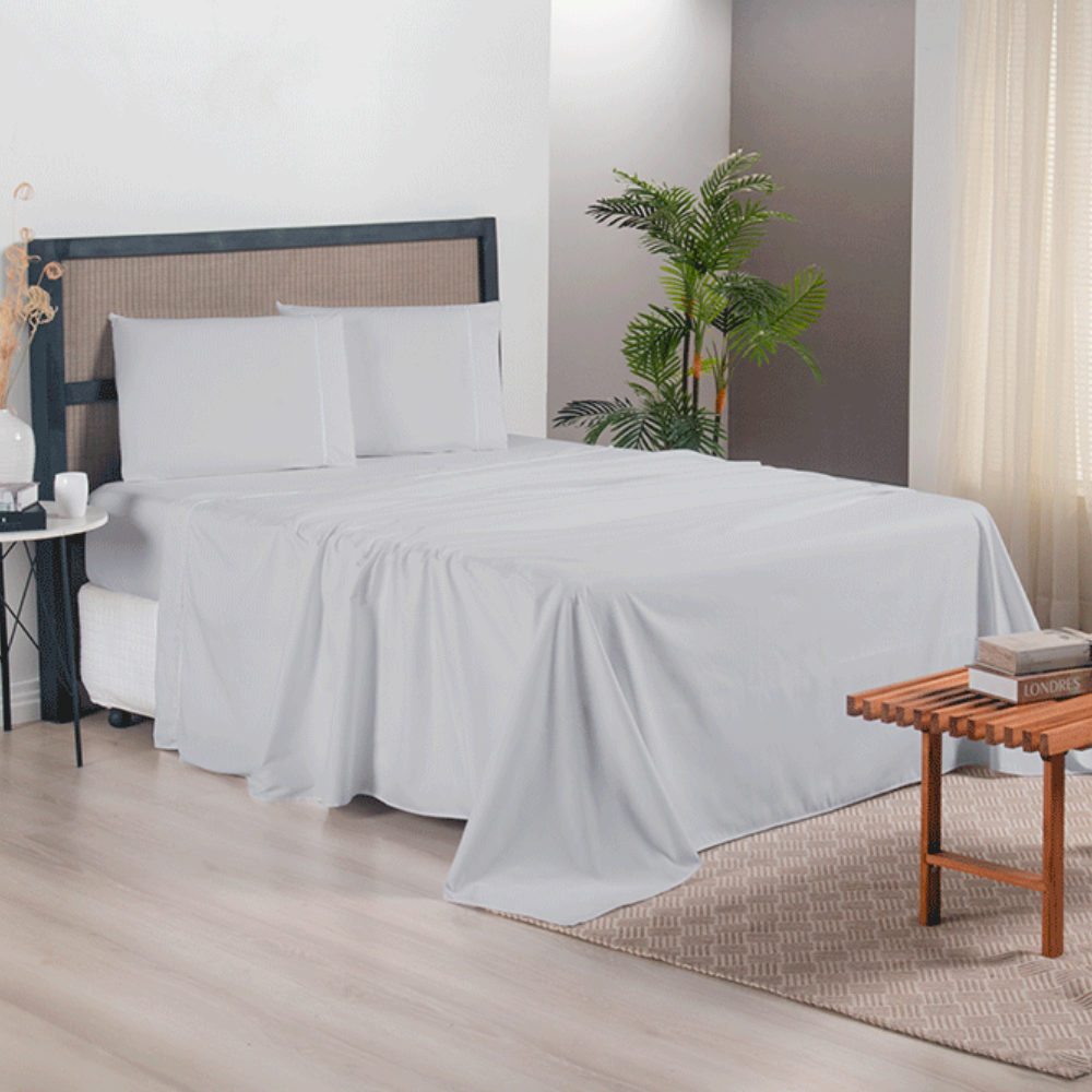 Jogo de Lençol Casal Ponto Palito Micropercal 300 Fios Versatile 4 Pçs