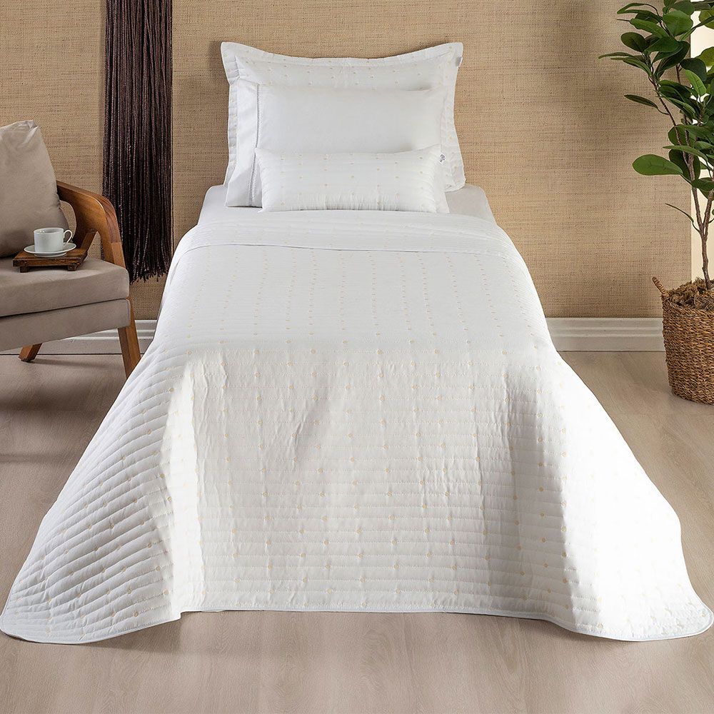 Cobre Leito Solteiro 400 Fios Bordado Urbany Hipercal Kit 4 Pçs