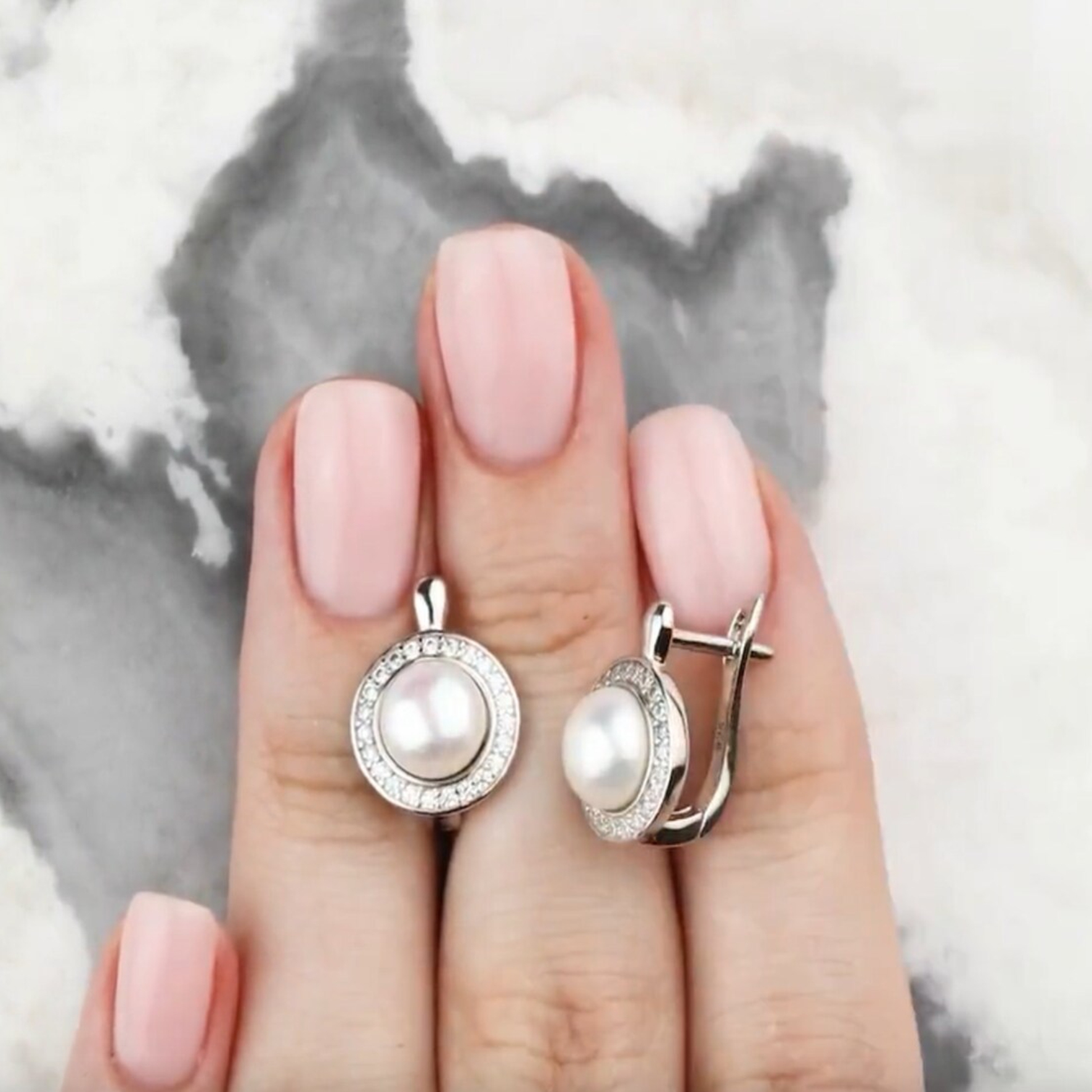 Brincos Vintage Com Moissanites E Pérolas - Prata - #b120