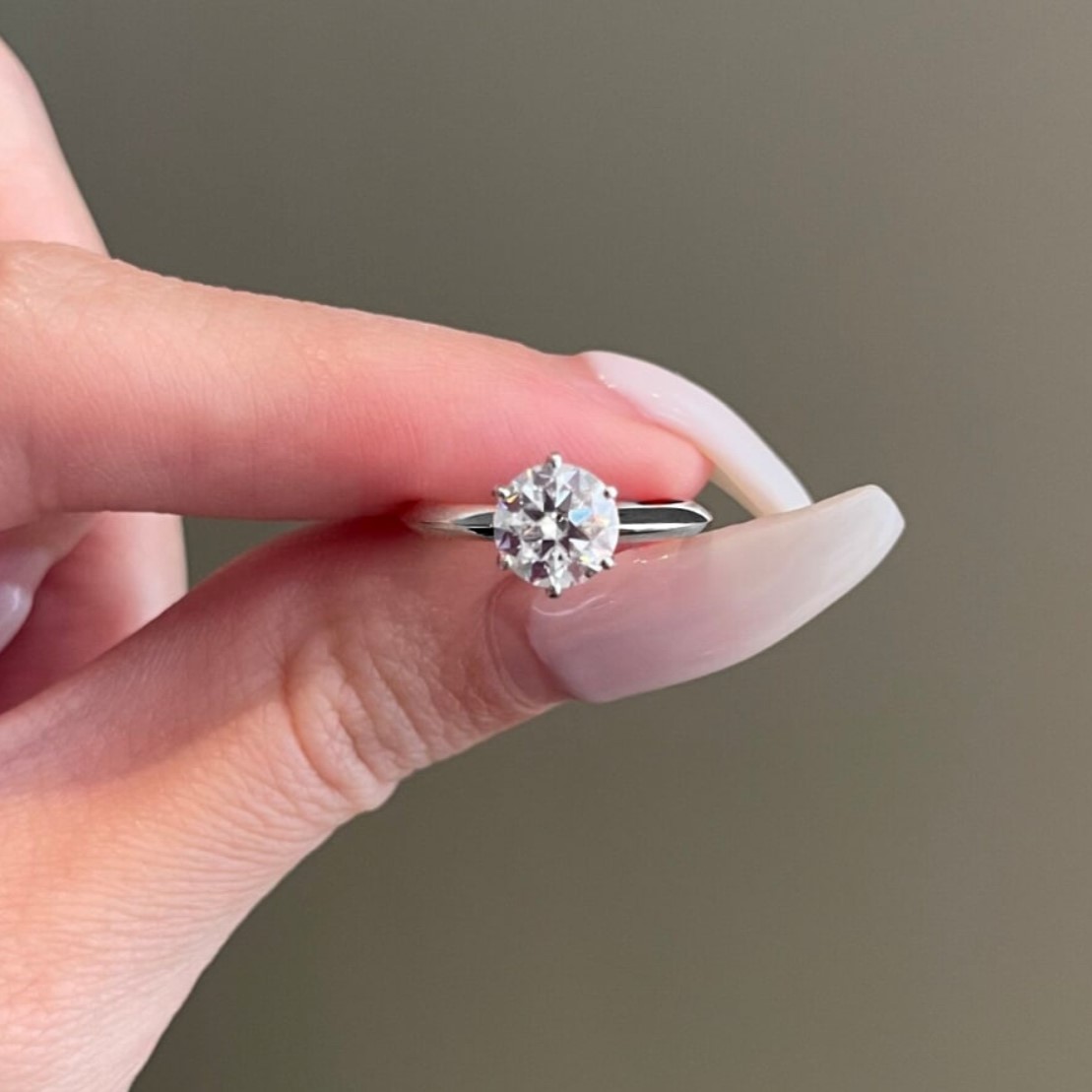 Anel Solitário Com Moissanite De 1.0 Ct - Prata 925 #a05