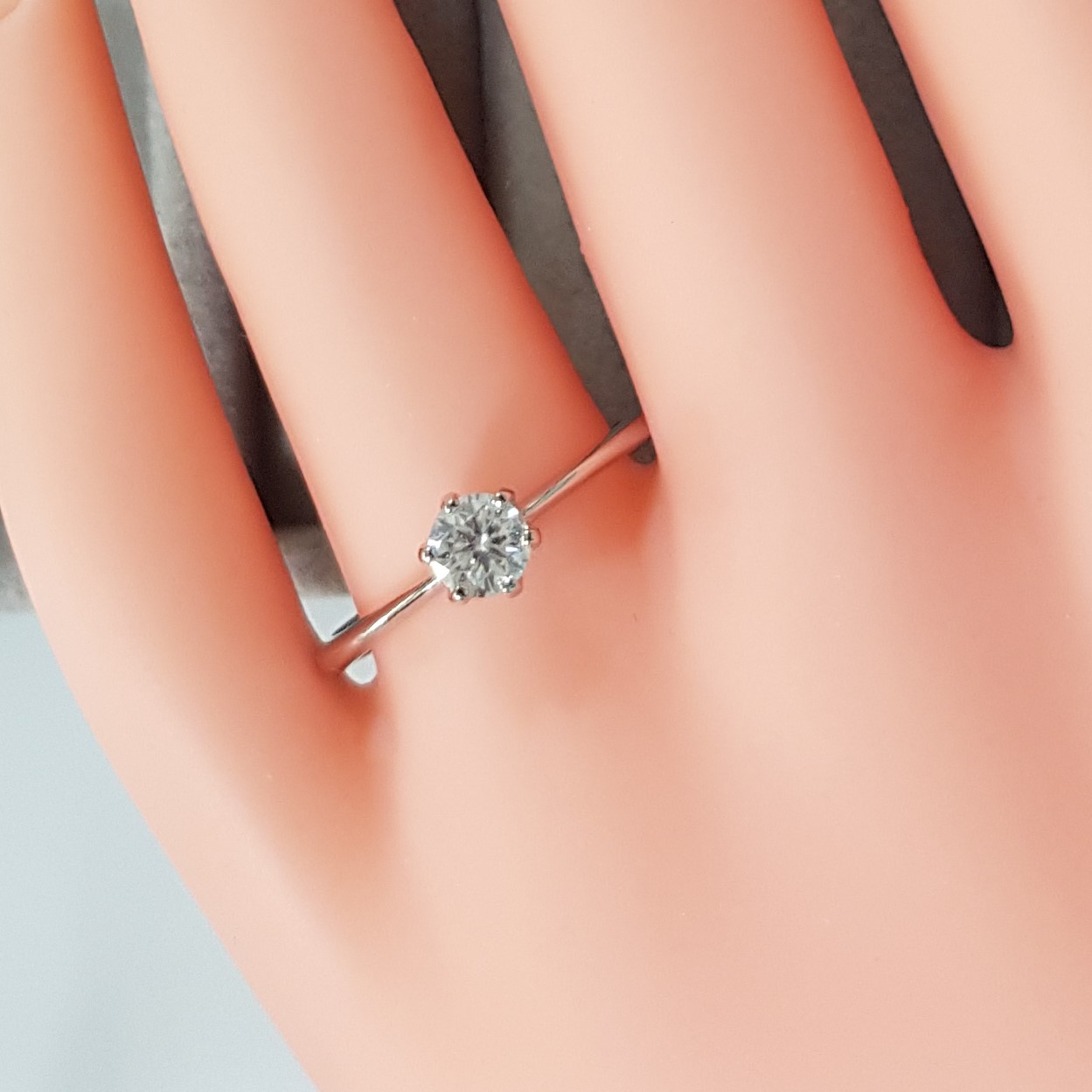 Anel Solitário Com Moissanite 50 Pontos - Prata #a27