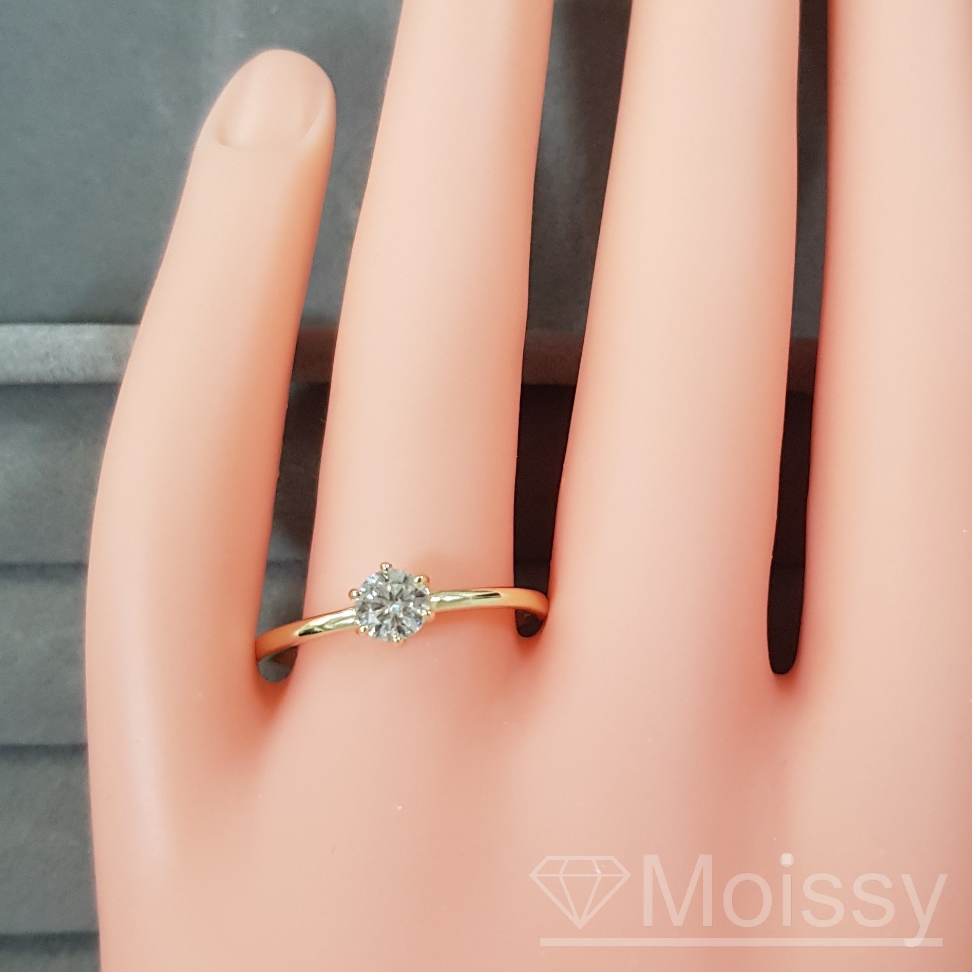 Anel Solitário Com Moissanite De 50 Pontos - Prata #a16