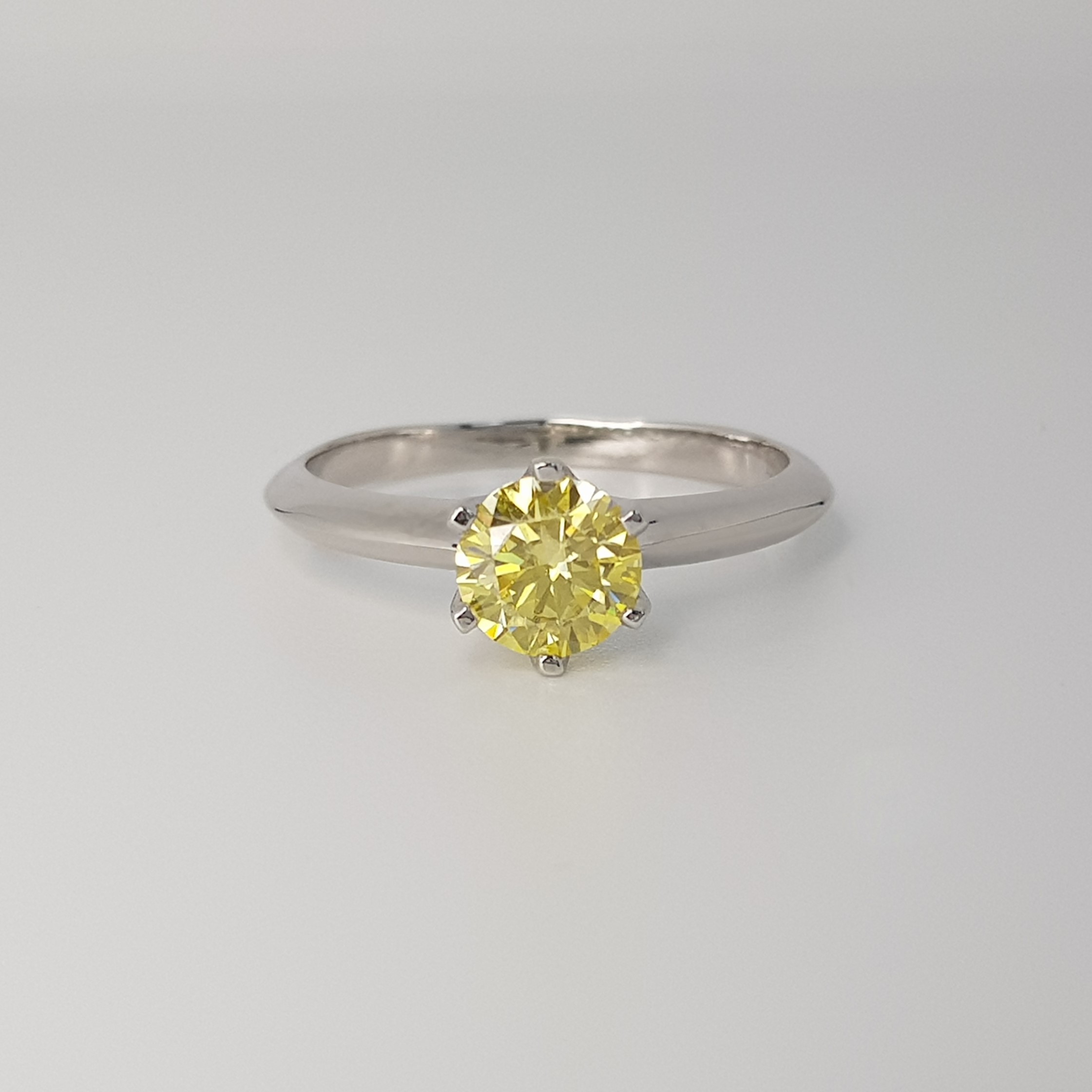 Anel Solitário Com Moissanite Amarela 1.0ct #a20