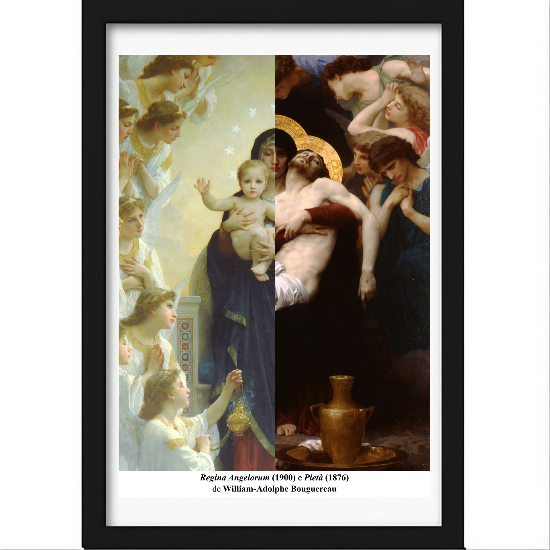 Quadro Díptico Mariano (Regina Angelorum e Pietà) | Bouguereau