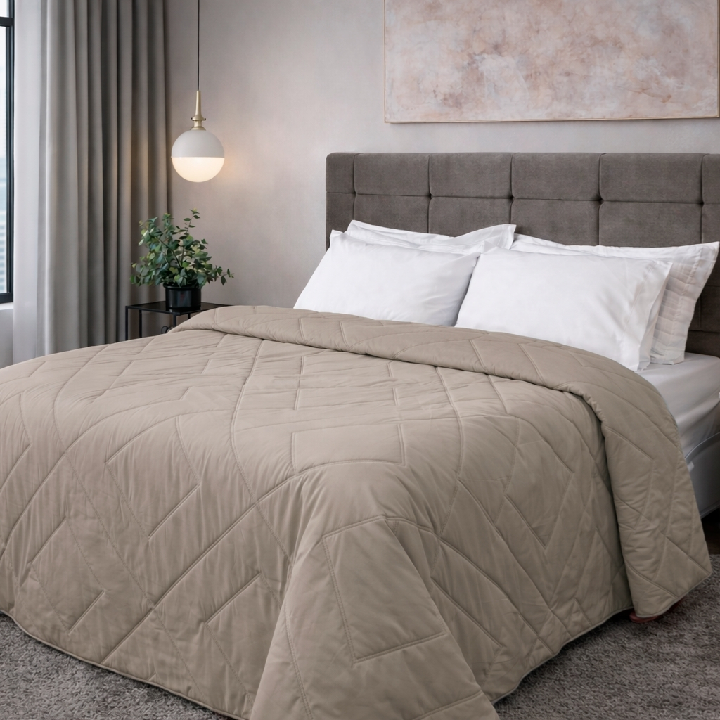 Edredom Casal Padrão Nevoa Soft Dupla Face Bordado Ultrassônico Premium