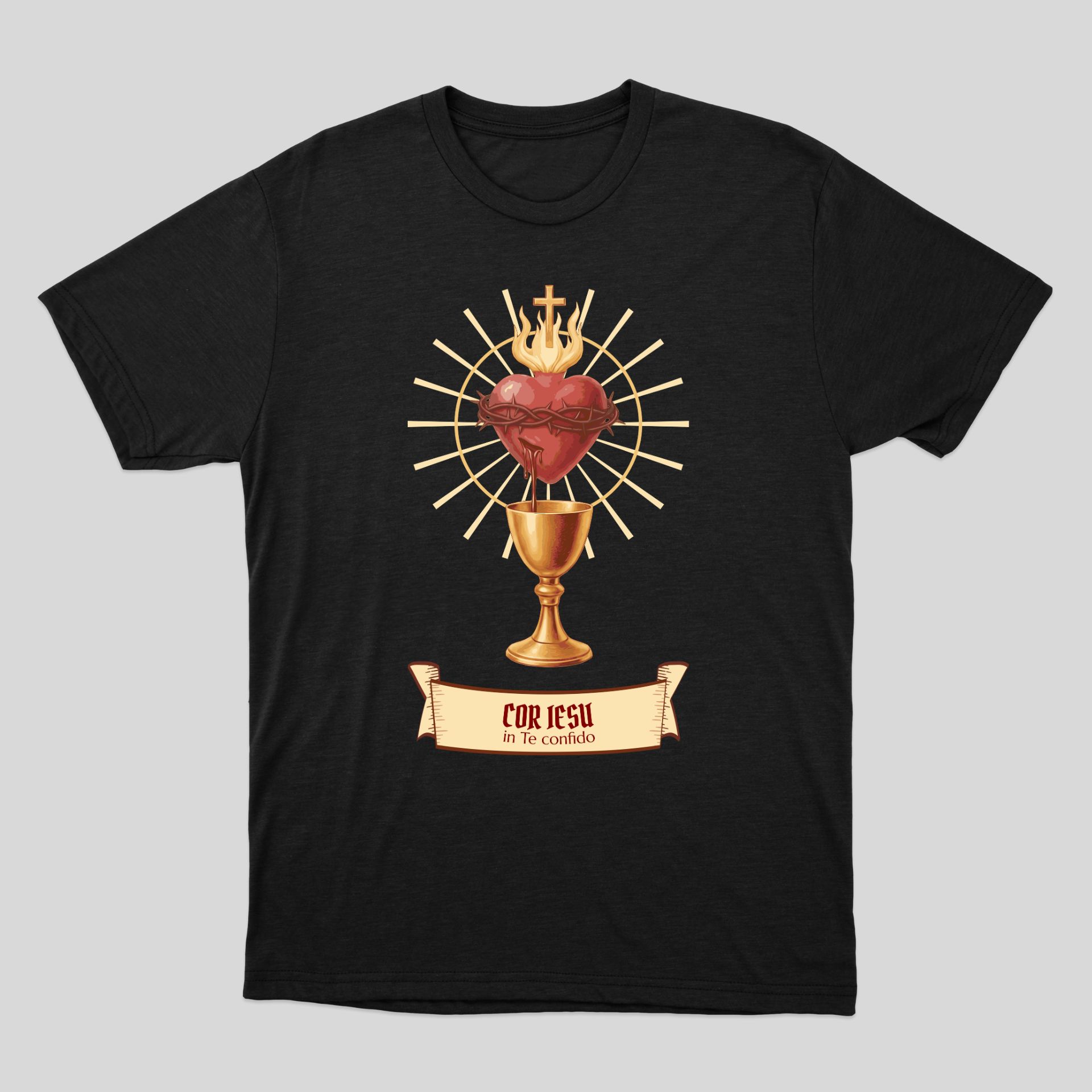 Camiseta "Cor Iesu, In Te Confido" | Devocional do Sagrado Coração de Jesus